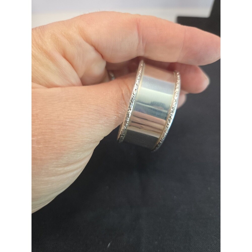 Vintage Lunt Sterling Silver Napkin Ring Pattern 760 Scroll 10g with Engraving - Picture 6 of 10